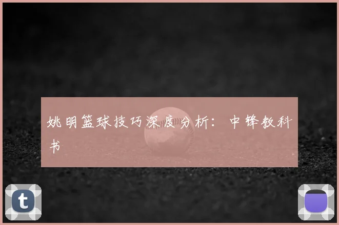 姚明篮球技巧深度分析：中锋教科书